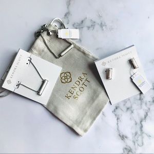 NIB Kendra Scott 3 Piece Silver Mother of Pearl